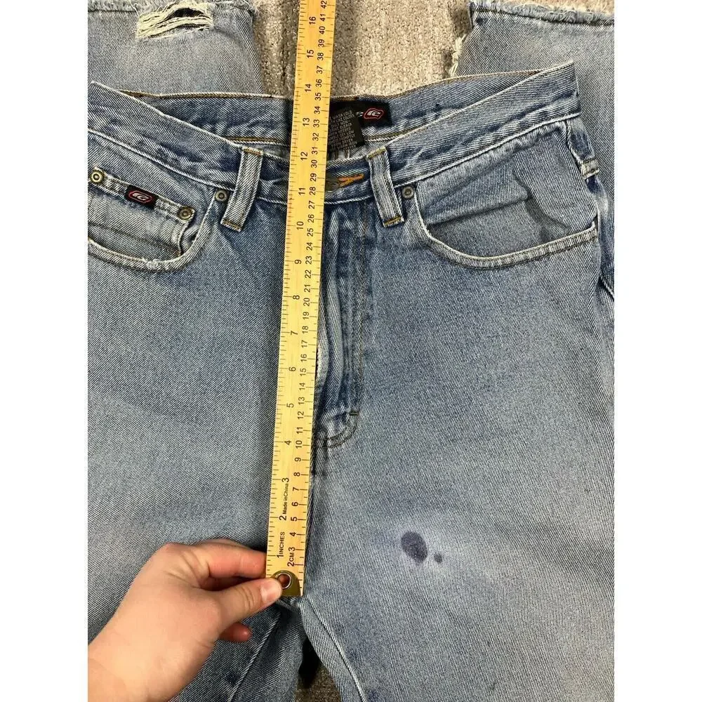 Vintage Y2K Raw Edge Baggy Straight Leg Jeans Mens Size 31x32